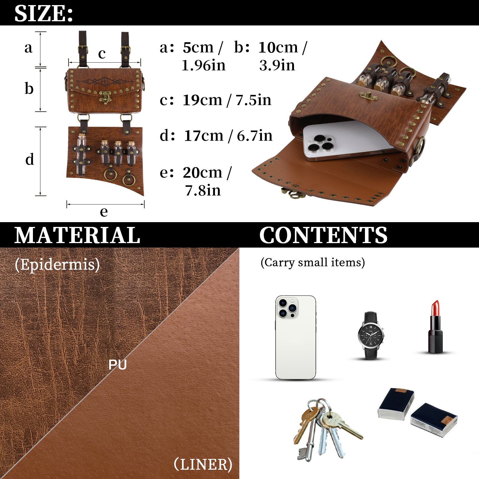HiiFeuer Medieval Faux Leather Wide Belt Thigh Armor