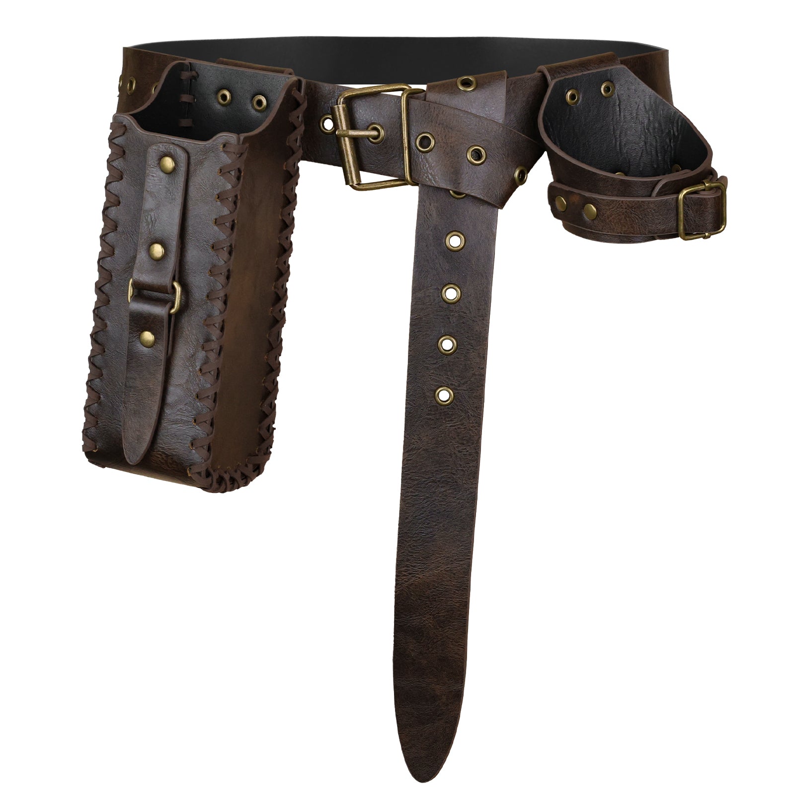 HiiFeuer 3Pcs Medieval Belt with Bottle Beer Holster