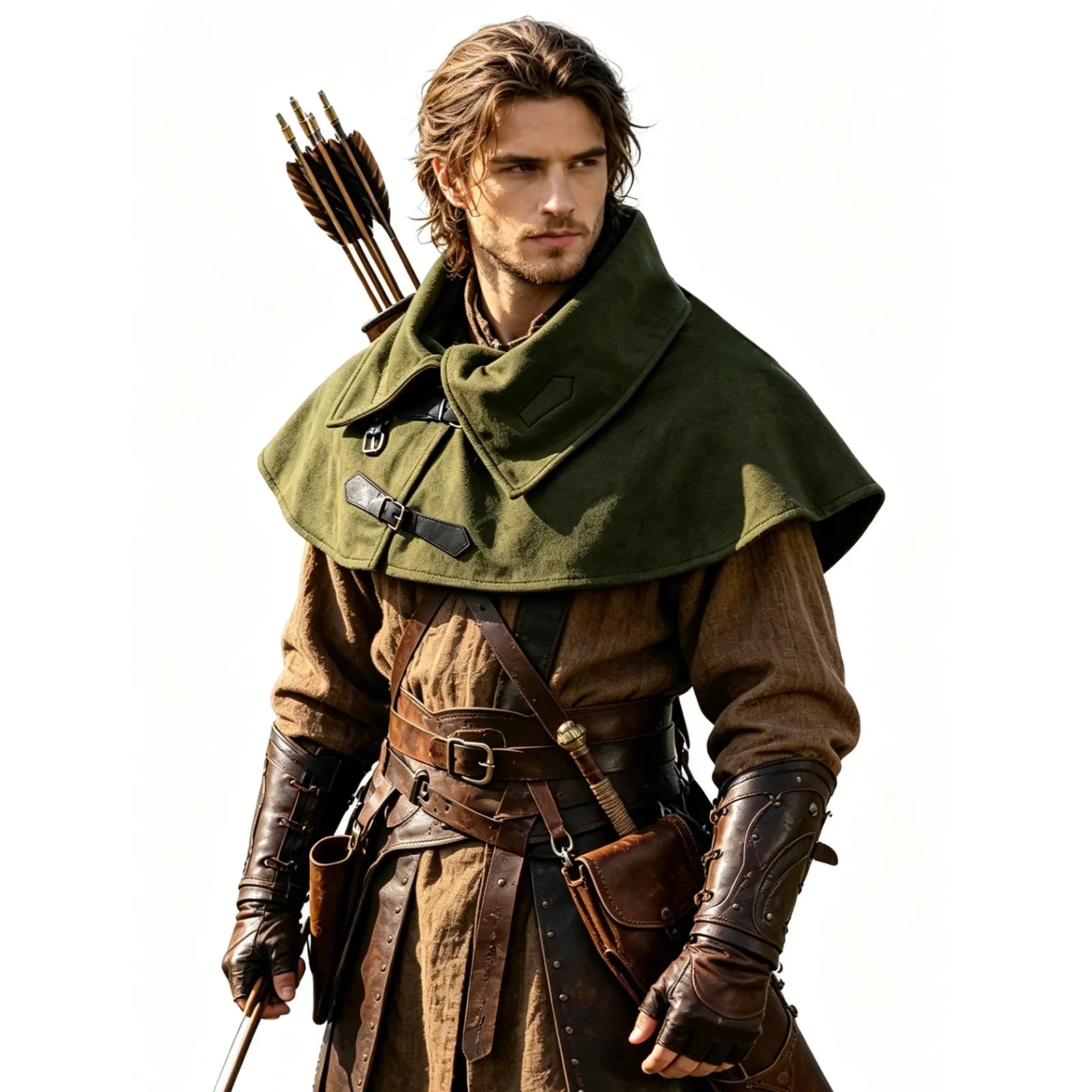 Medieval Short Cloak Adjustable Shoulder Capelet