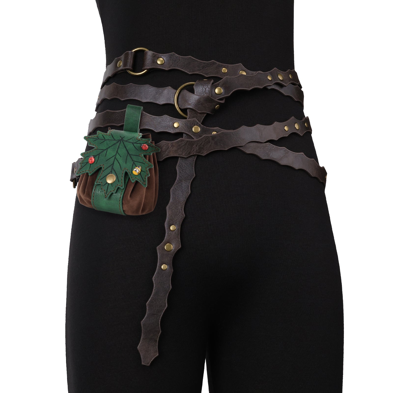 HiiFeuer Medieval Belt Renaissance Leaf Purse