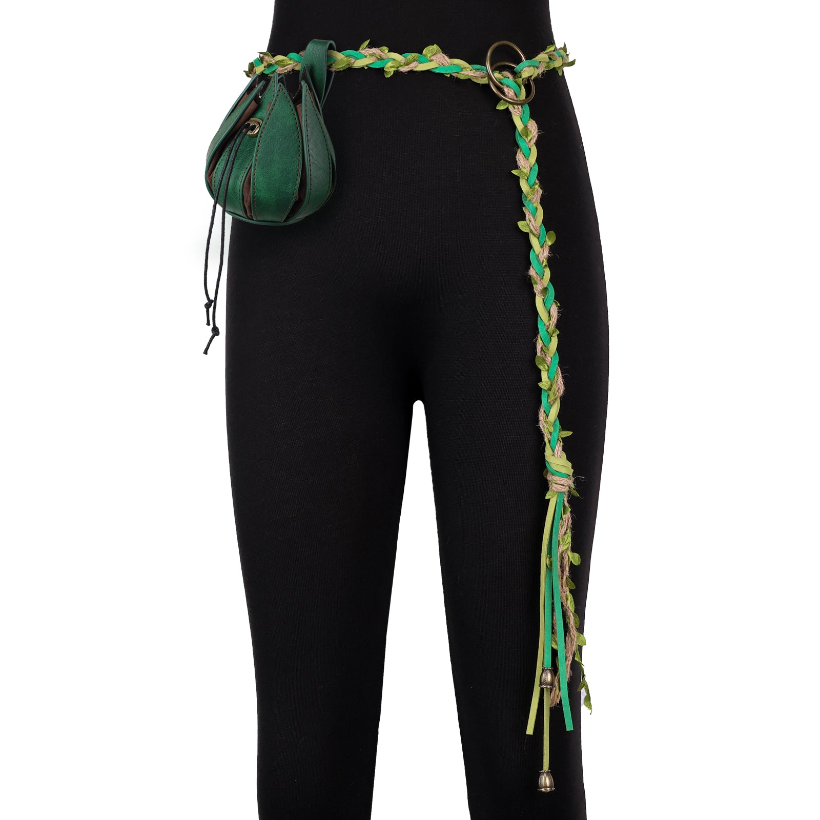 HiiFeuer Medieval Belt Renaissance Leaf Purse