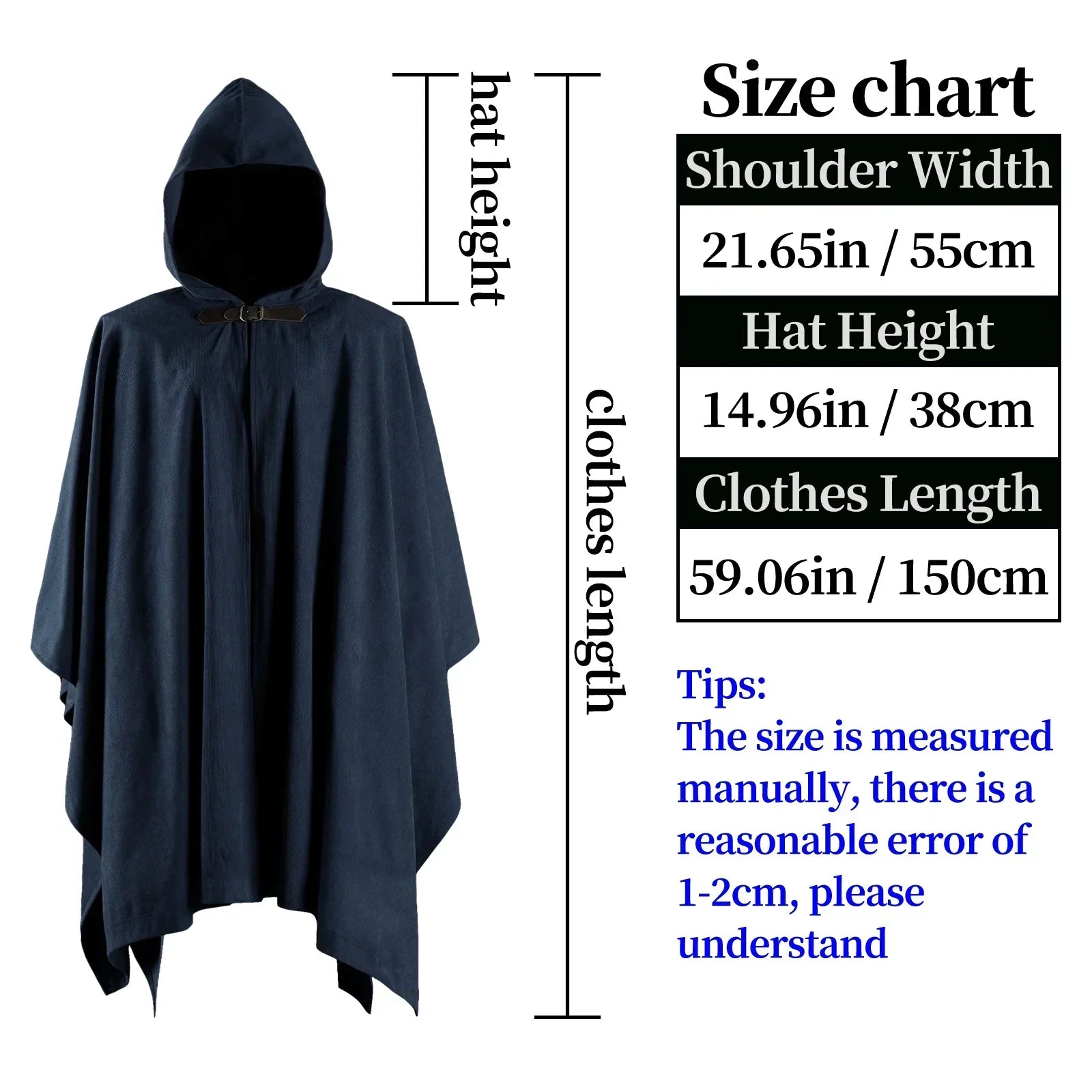 Medieval Corduroy Hooded Cloak