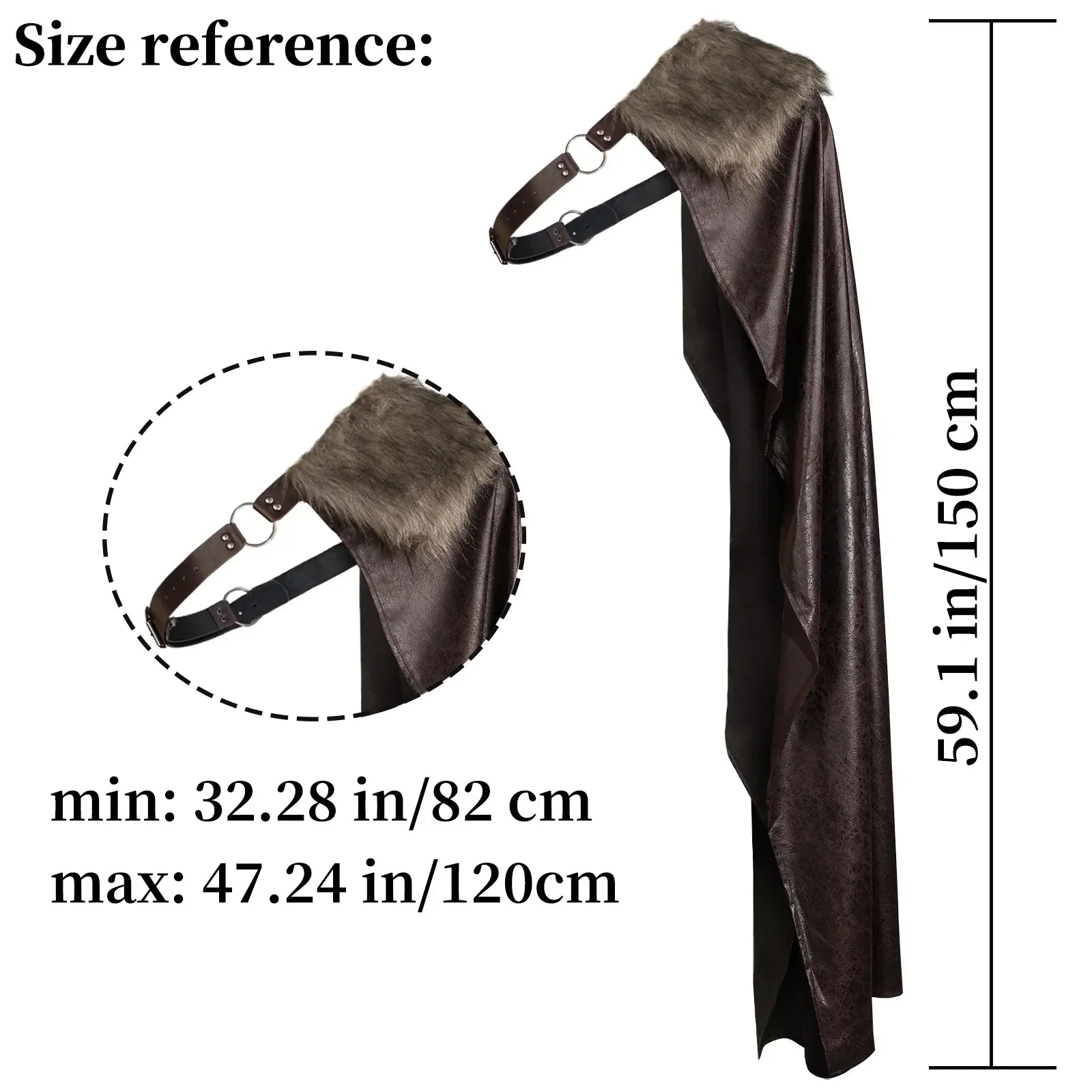 Medieval Artificial Fur Shawl Half Shoulder Cape