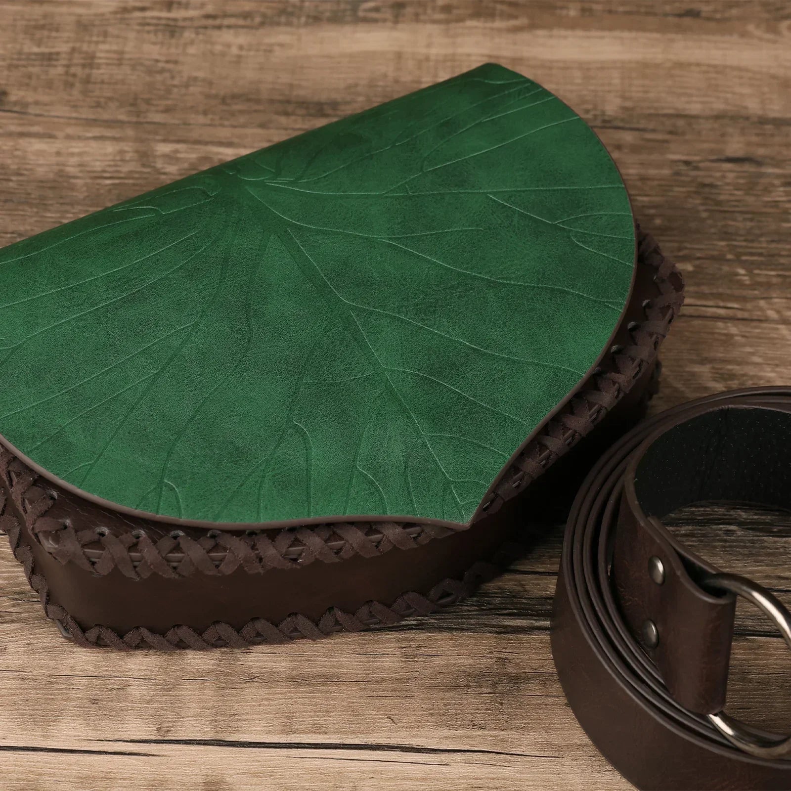 Medieval Leaf Belt Bag with Belt
