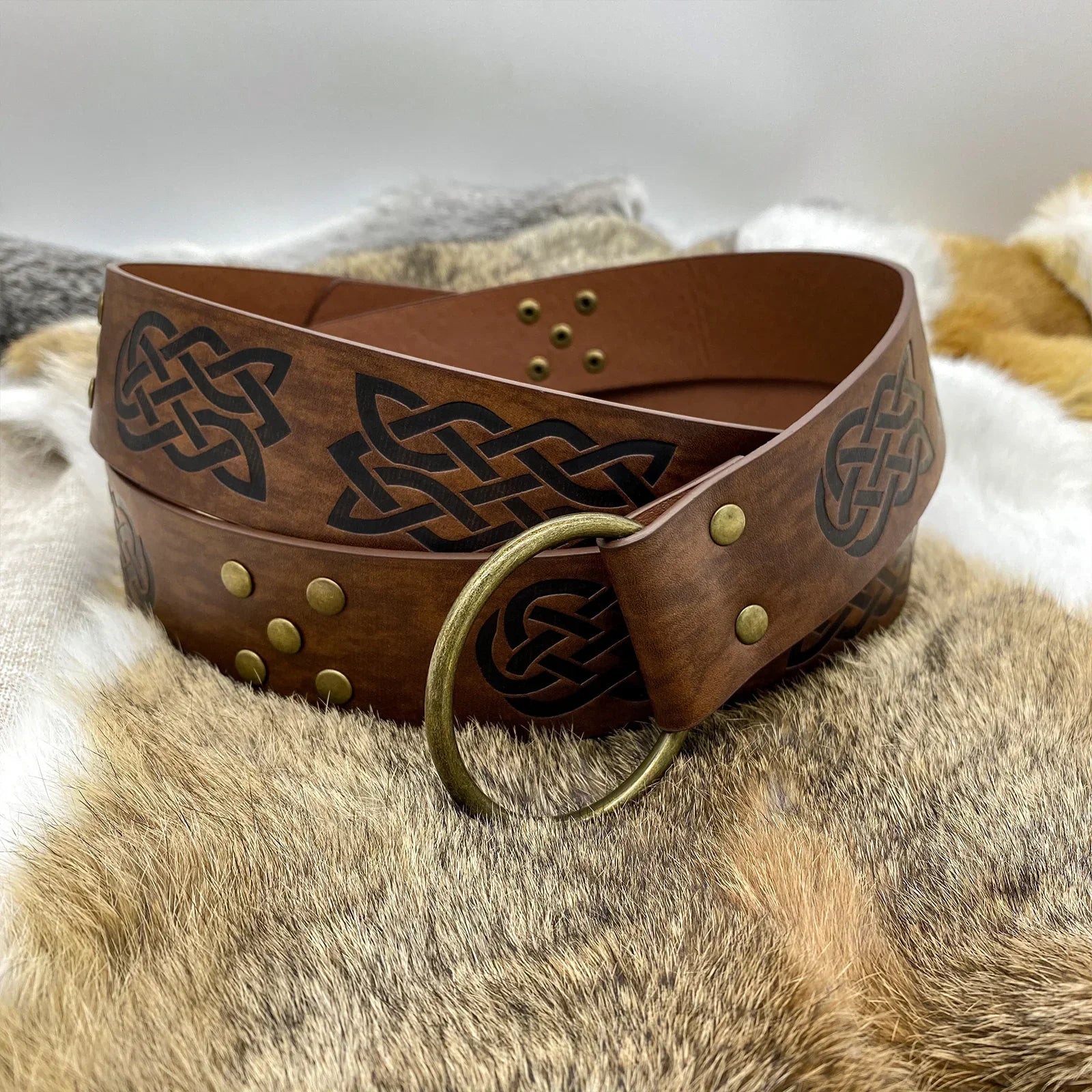 Medieval Embossed O-Ring Belt