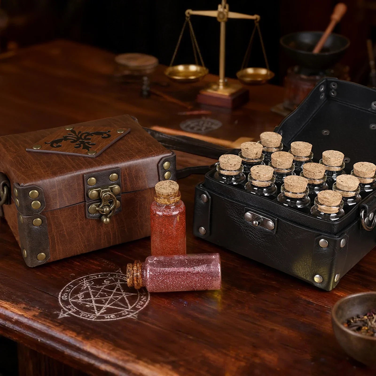 Medieval Faux Leather Alchemy Box