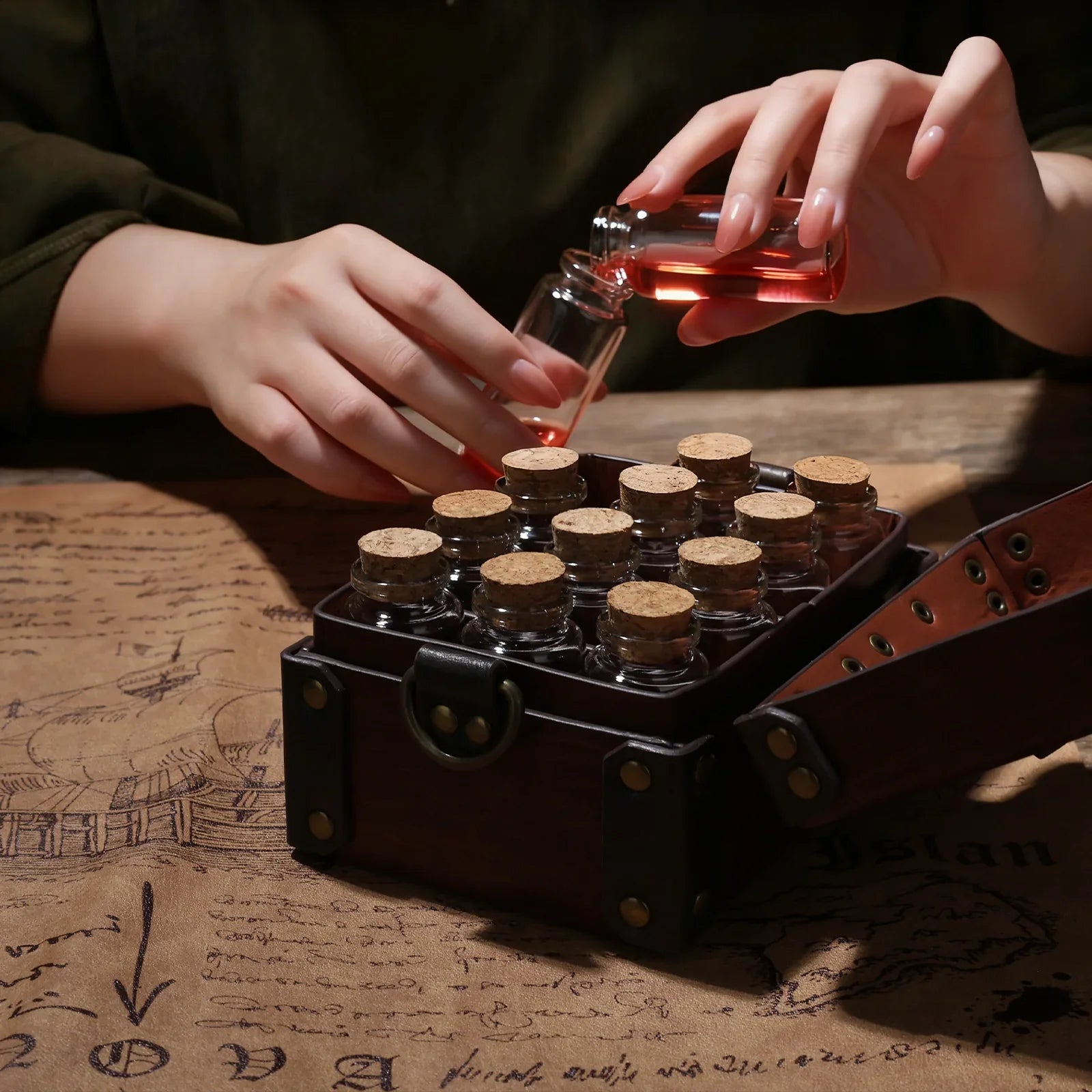 Medieval Faux Leather Alchemy Box
