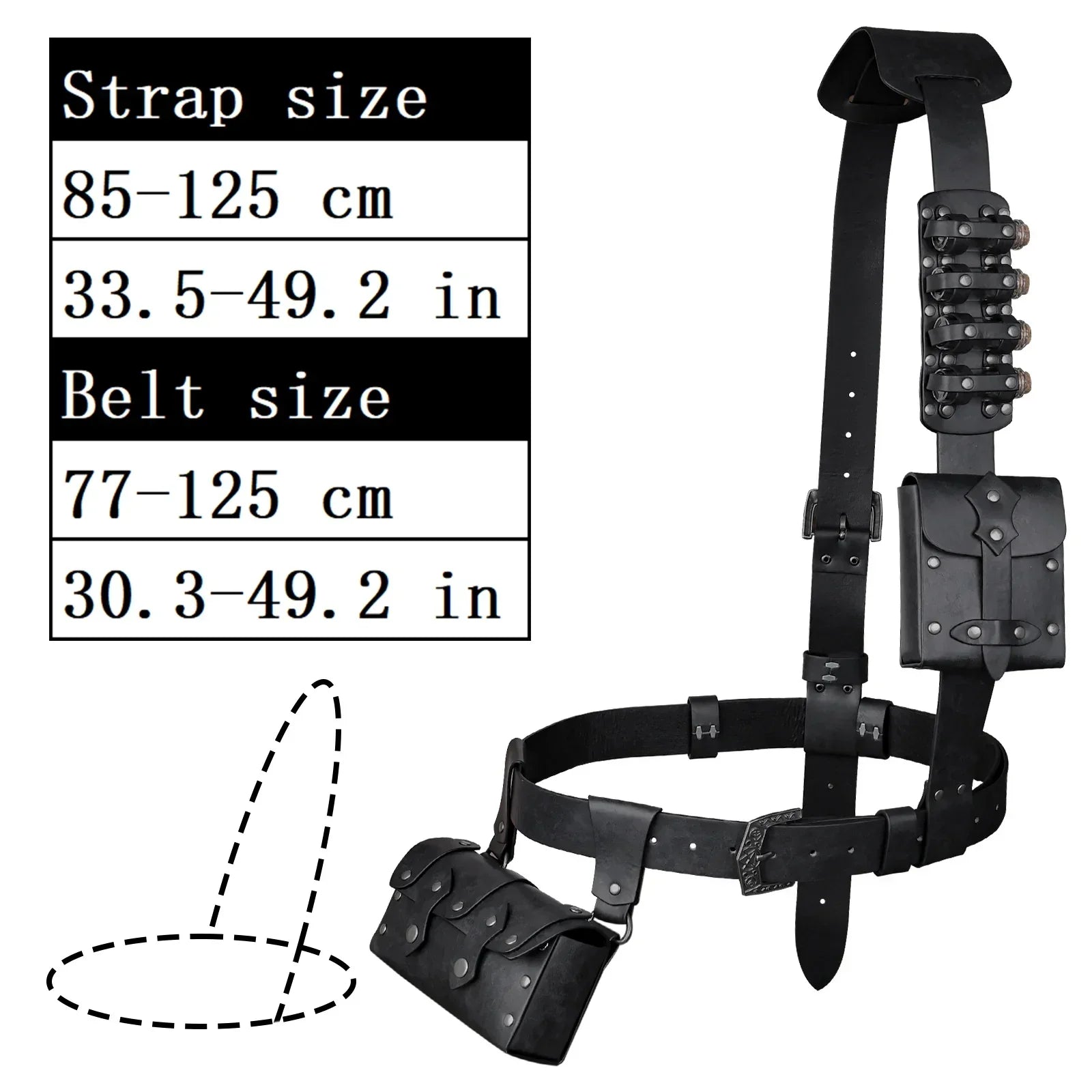7 PCs Medieval Baldric Tactical Belt