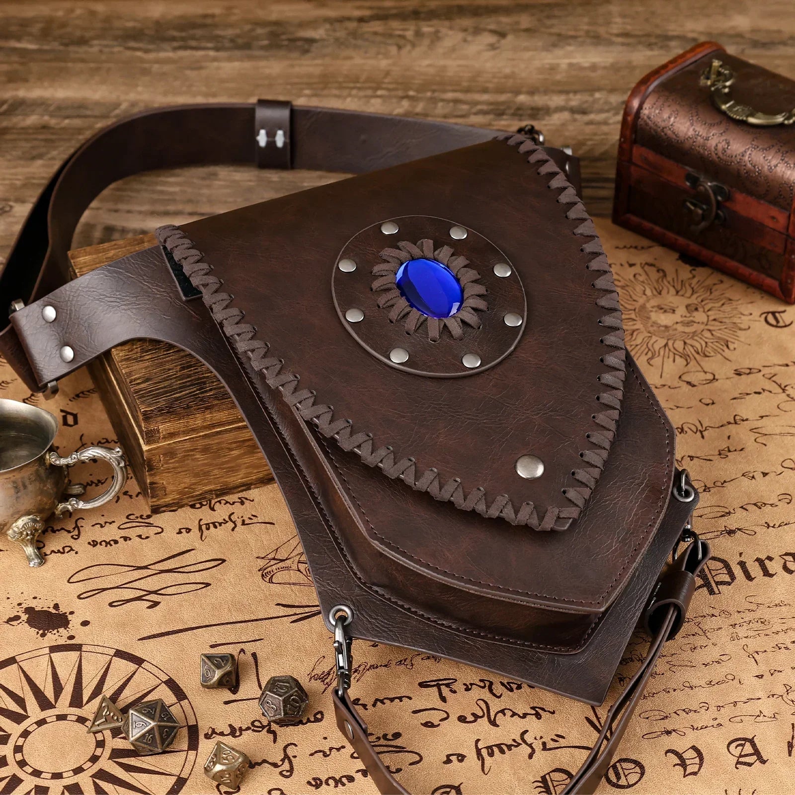 Medieval Faux Leather Thigh Bag