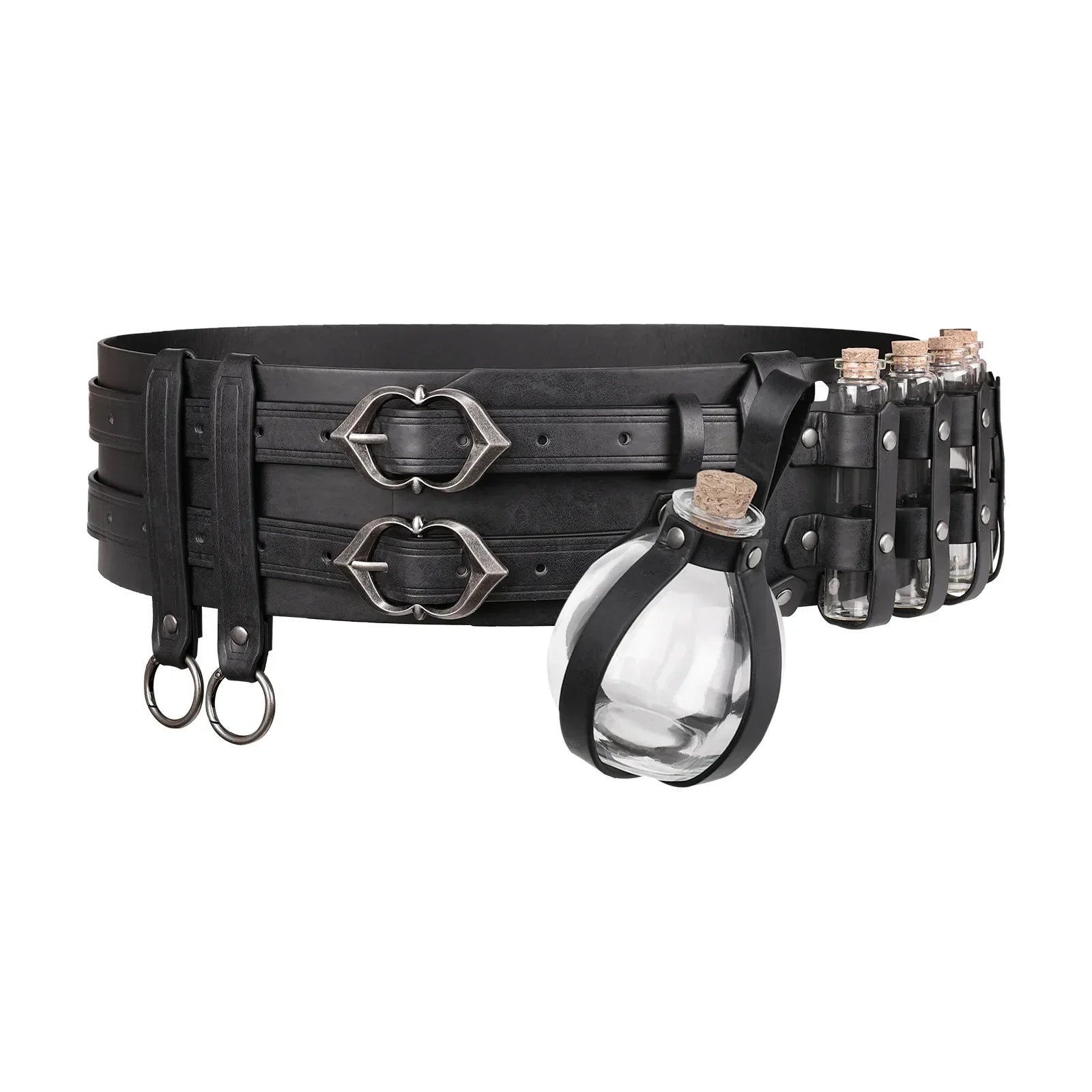 Medieval Alchemy Wide Belt with Bottle