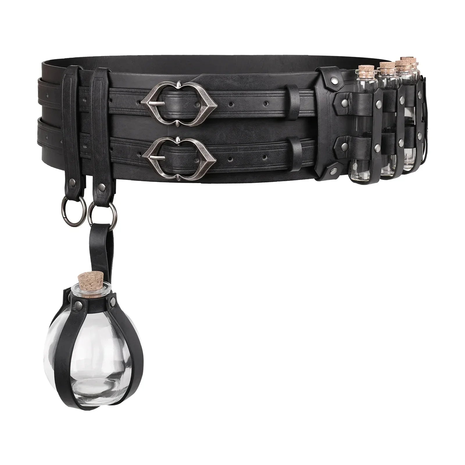 Medieval Alchemy Wide Belt with Bottle