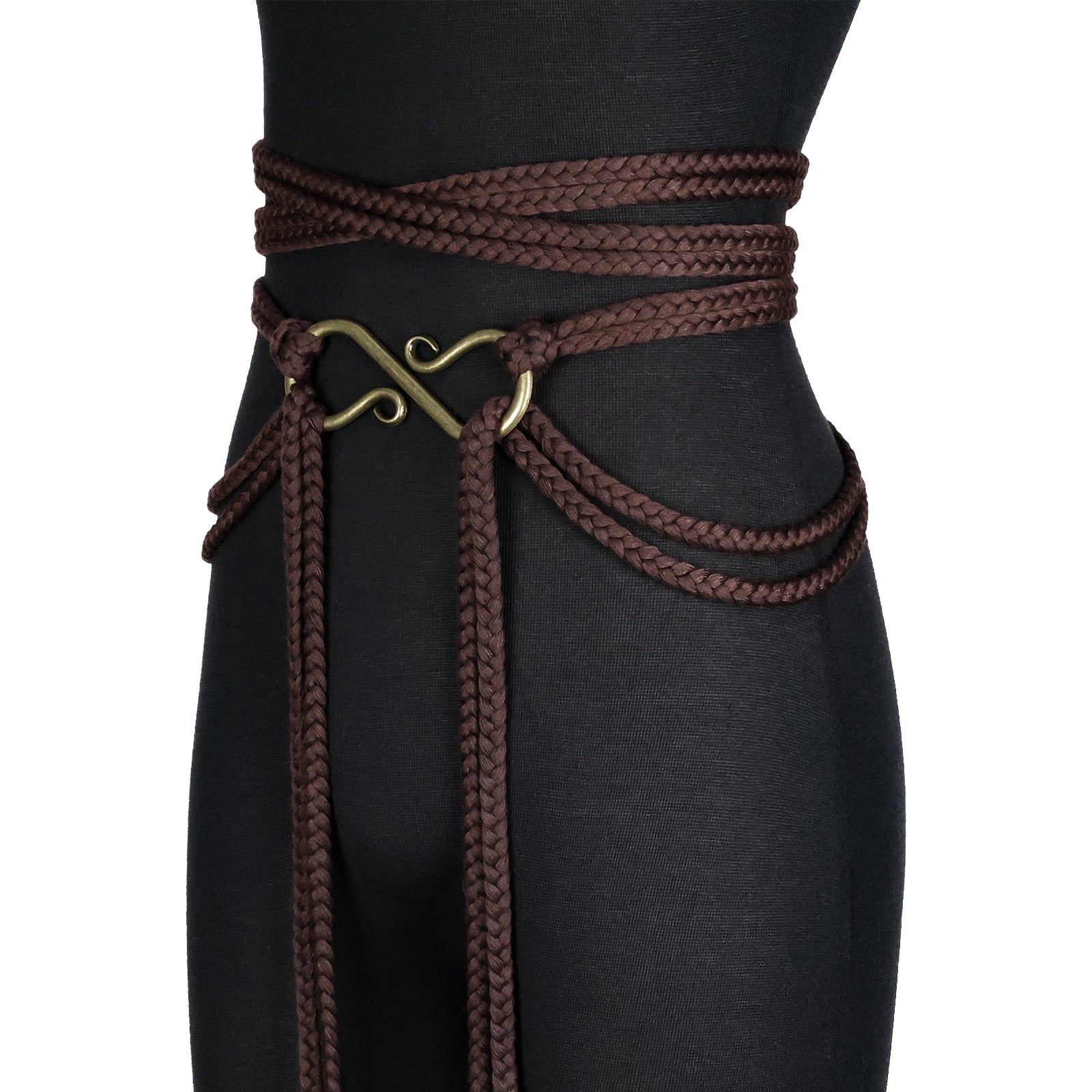 HiiFeuer Medieval Rope Belt with Metal Buckle
