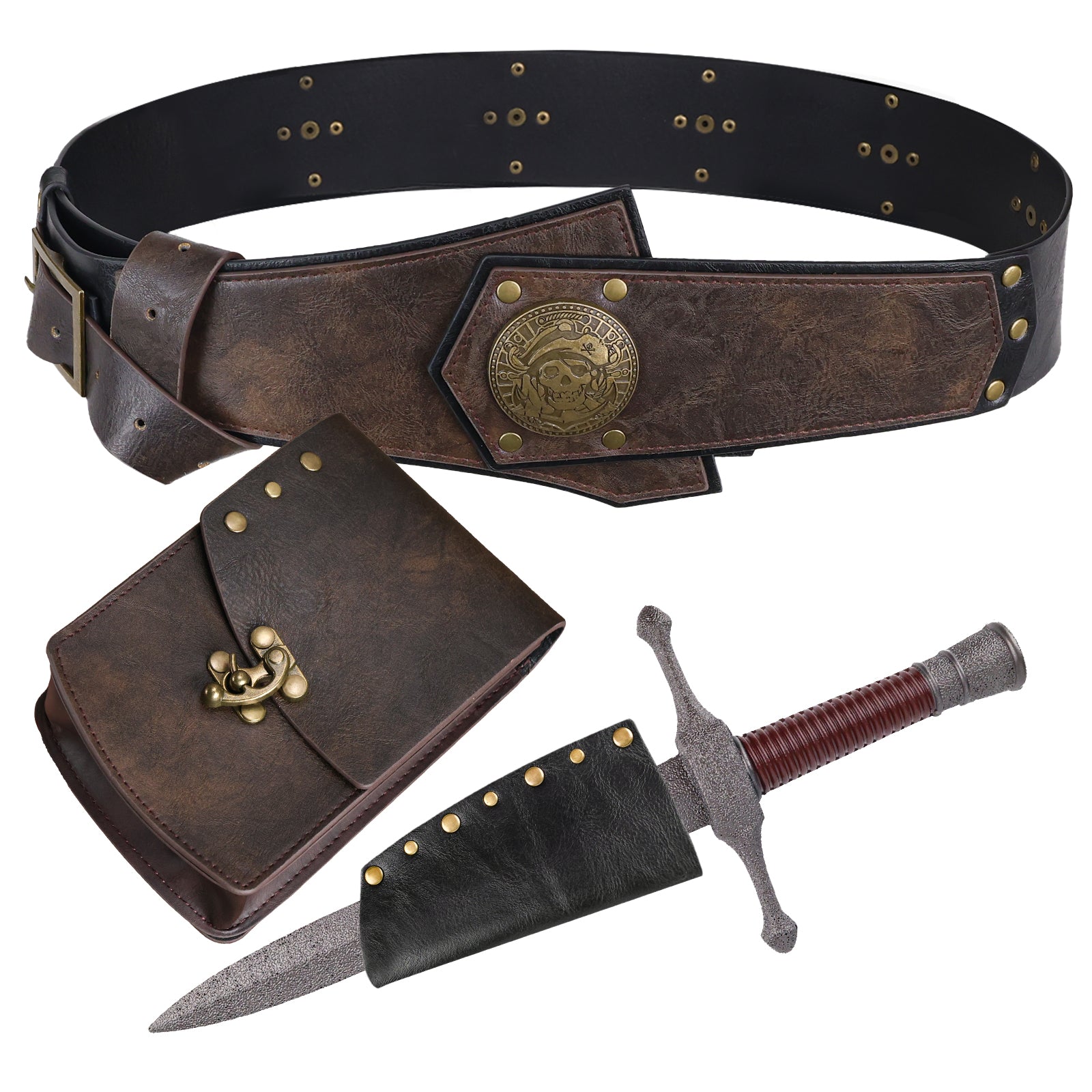 HiiFeuer 4Pcs Pirate Costume Men Accessories