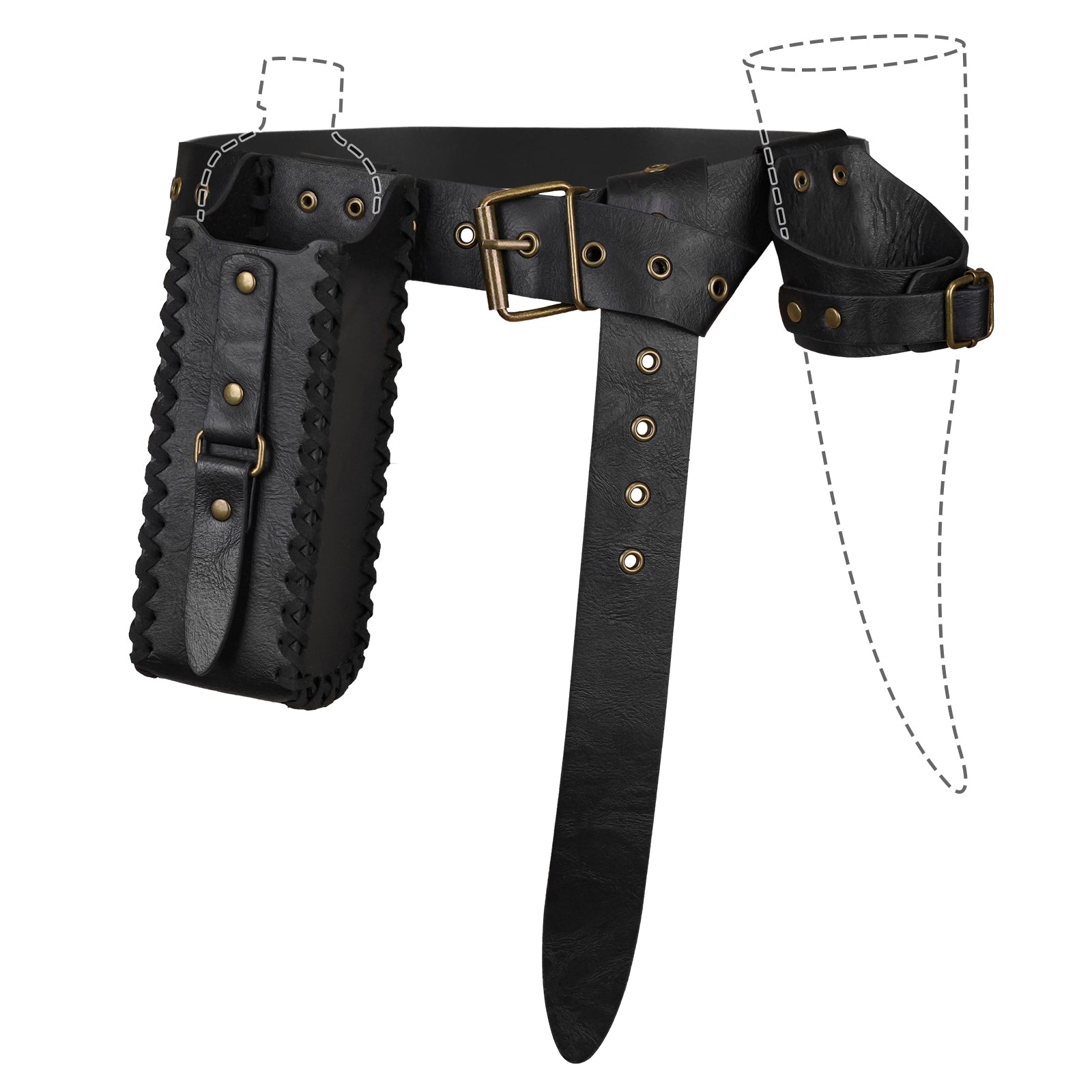HiiFeuer 3Pcs Medieval Belt with Bottle Beer Holster