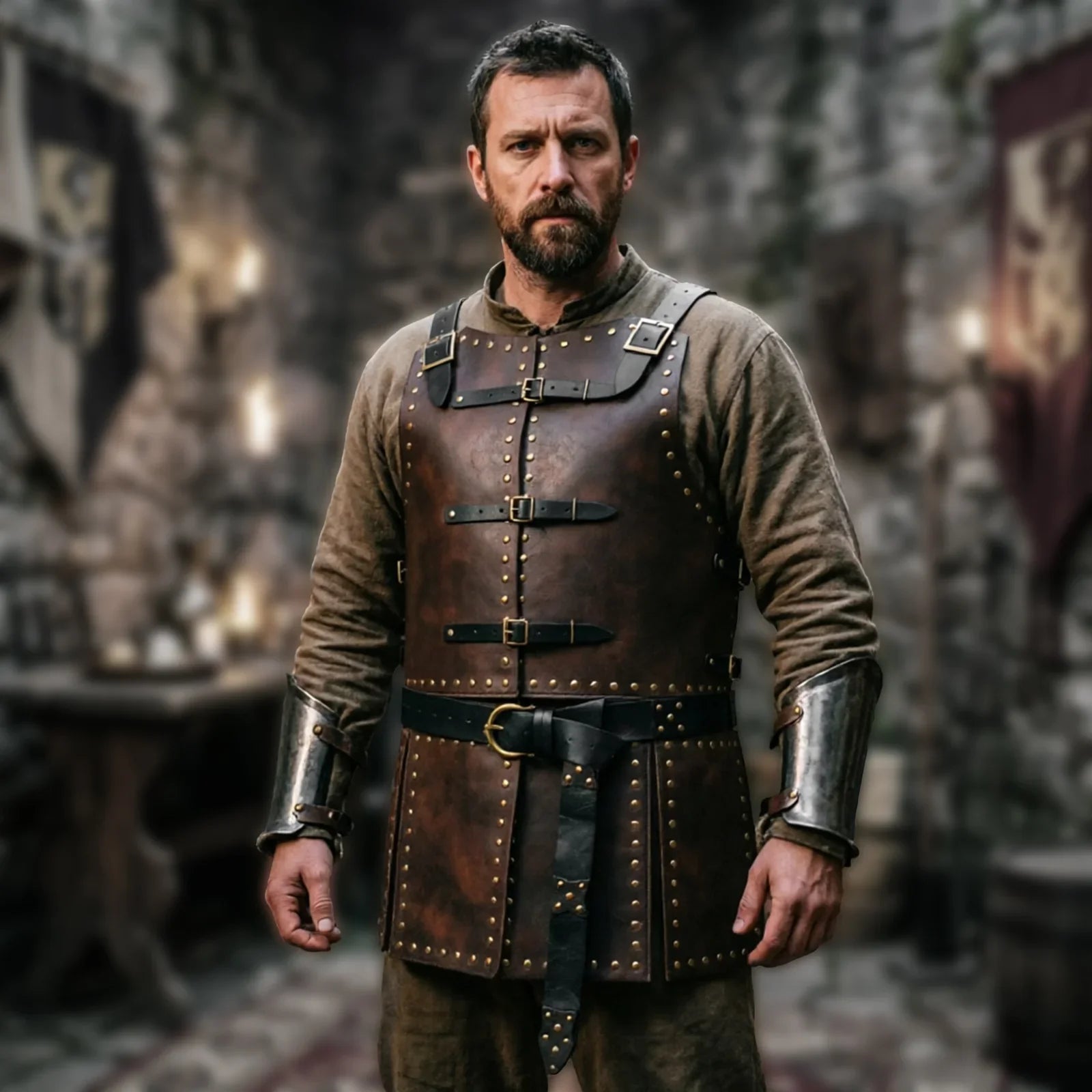 Medieval Faux Leather Chest Armor