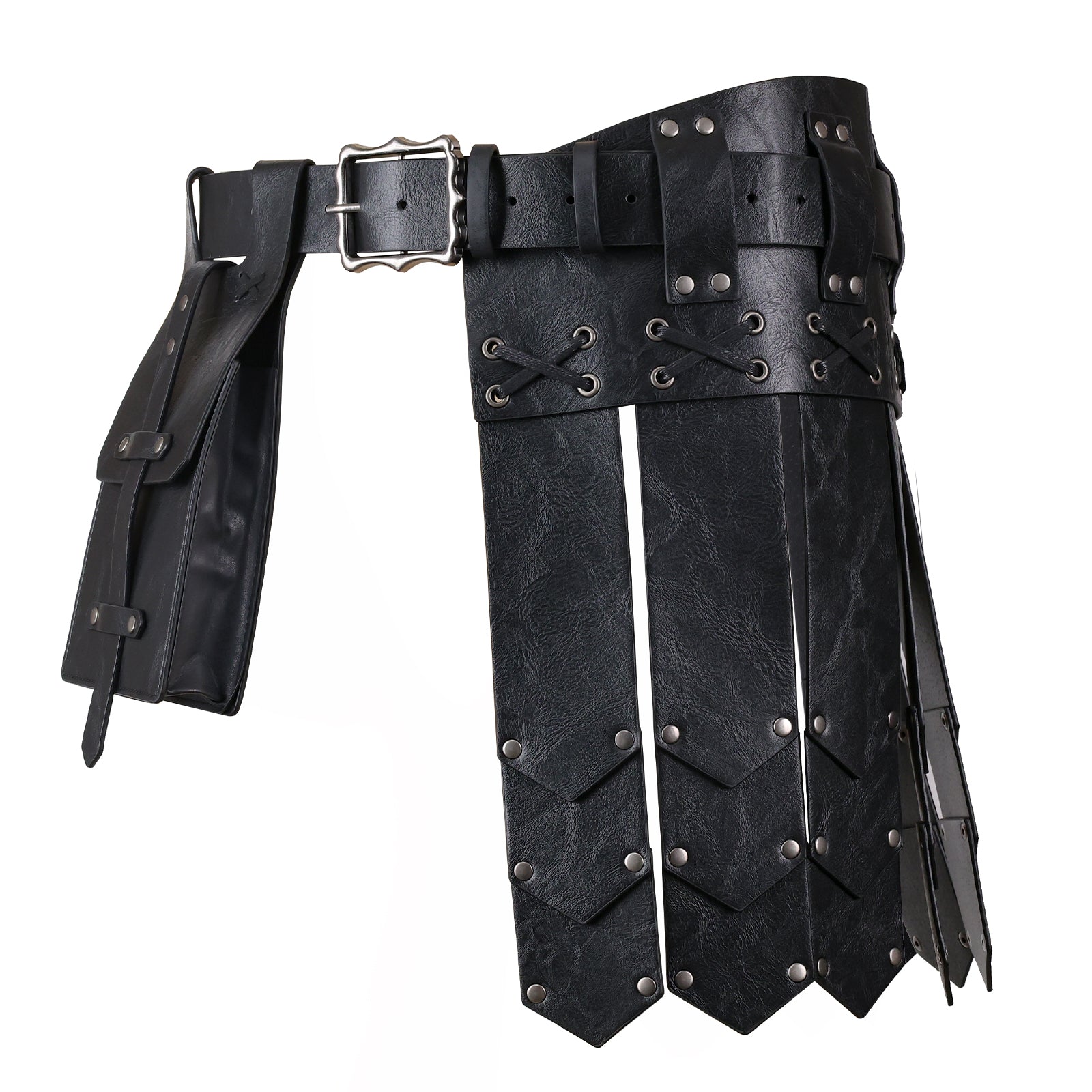 HiiFeuer Medieval Belt Knight Armor with Pouch Retro Faux Leather
